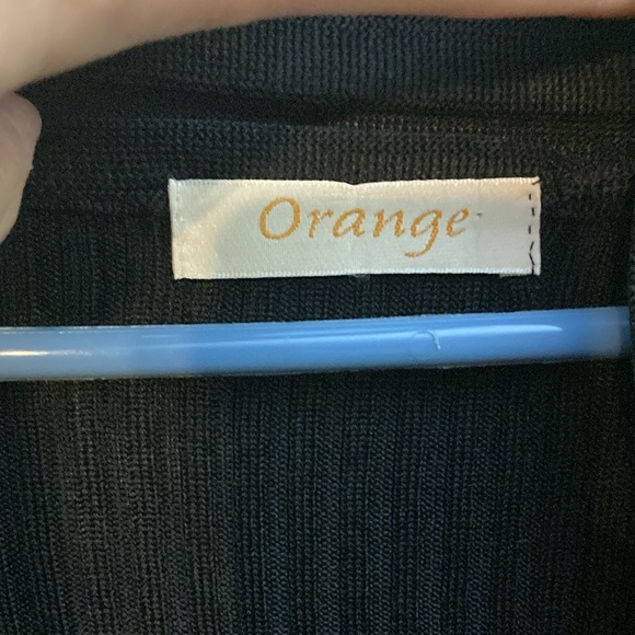 Orange black ribbed collared cardigan. Might be vintage. - Picture 6 of 10